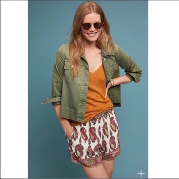 Anthropologie ett: twa scarf paisley pattern shorts - Picture 1 of 4